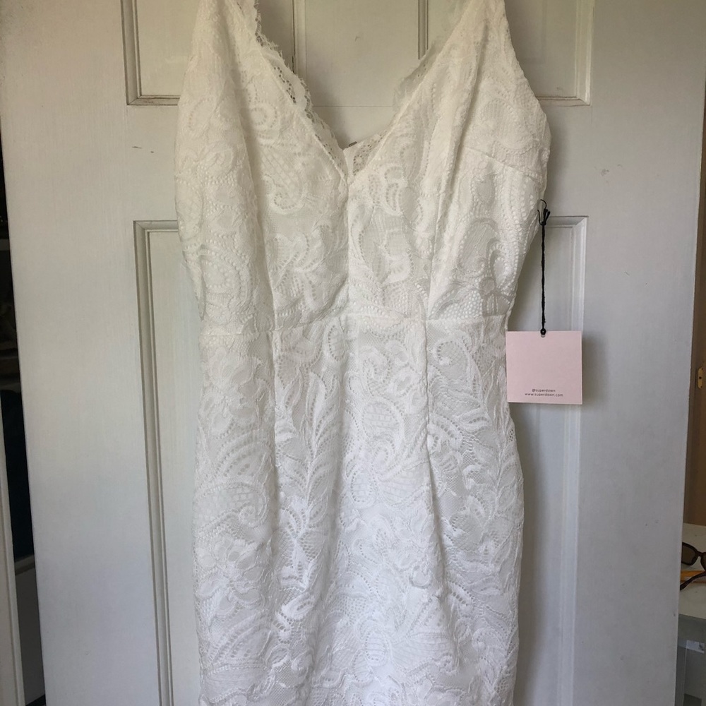 Superdown White Lace Bodycon Dress